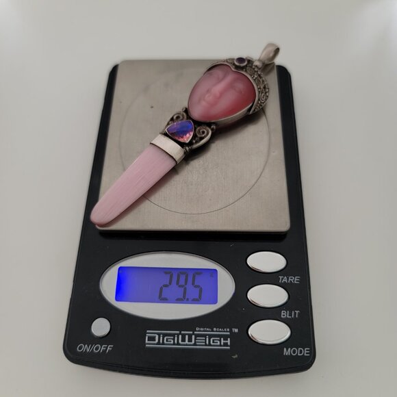 Fluorite, Topaz, Amethyst & Sterling Pendant by Sajen - Picture 3 of 3